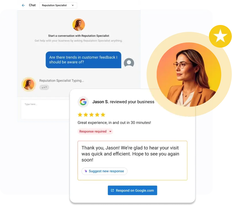 AI Reputation Specialist, automated review response and sentiment analysis